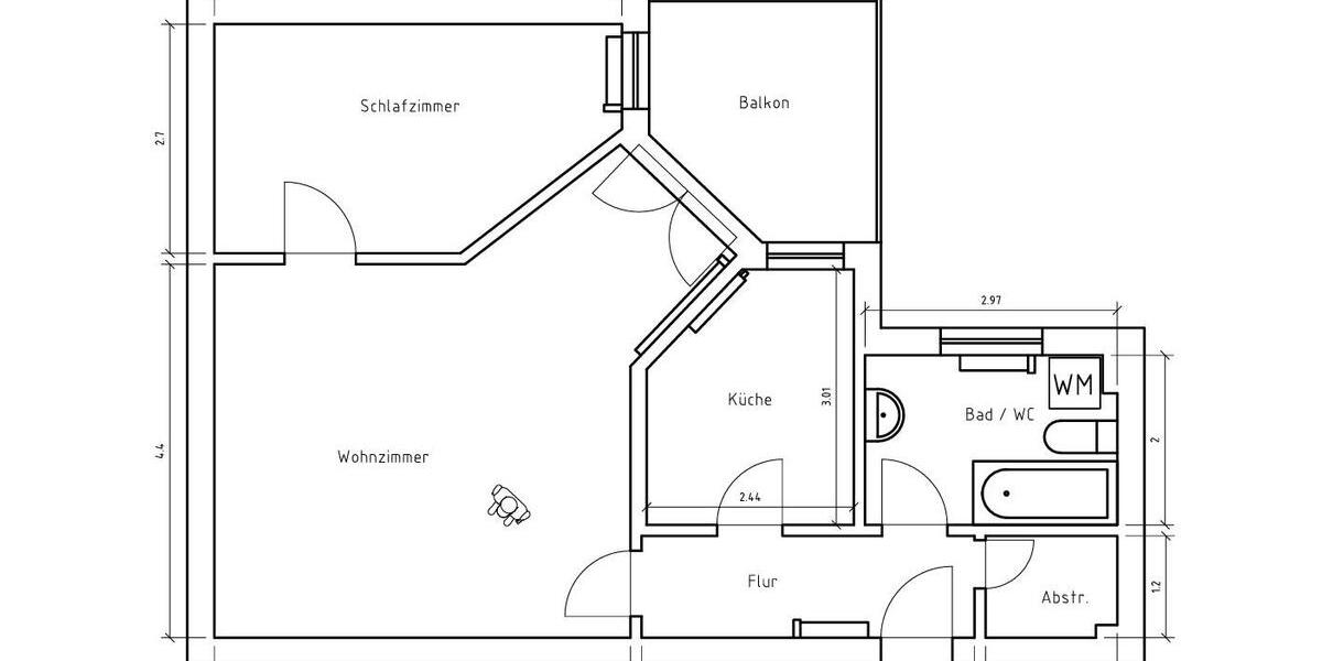 Hochparterre Magdeburg Ottersleben - 2 Zimmer, 58 m&sup2;, 410&euro; | Angebot:26674336