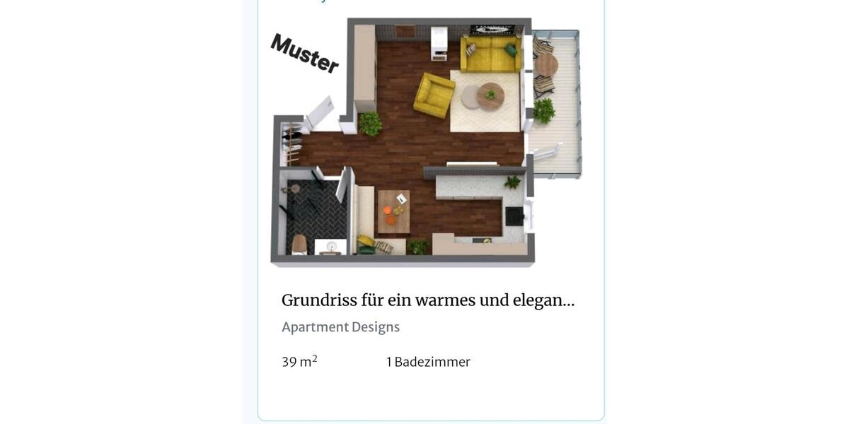Erdgeschoßwohnung Homburg - 1 Zimmer, 39 m&sup2;, 480&euro; | Angebot:25163690
