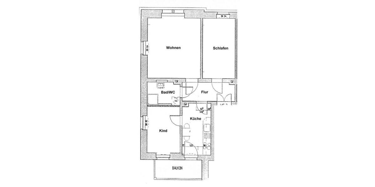 Etagenwohnung Meißen - 3 Zimmer, 58 m&sup2;, 450&euro; | Angebot:24796674