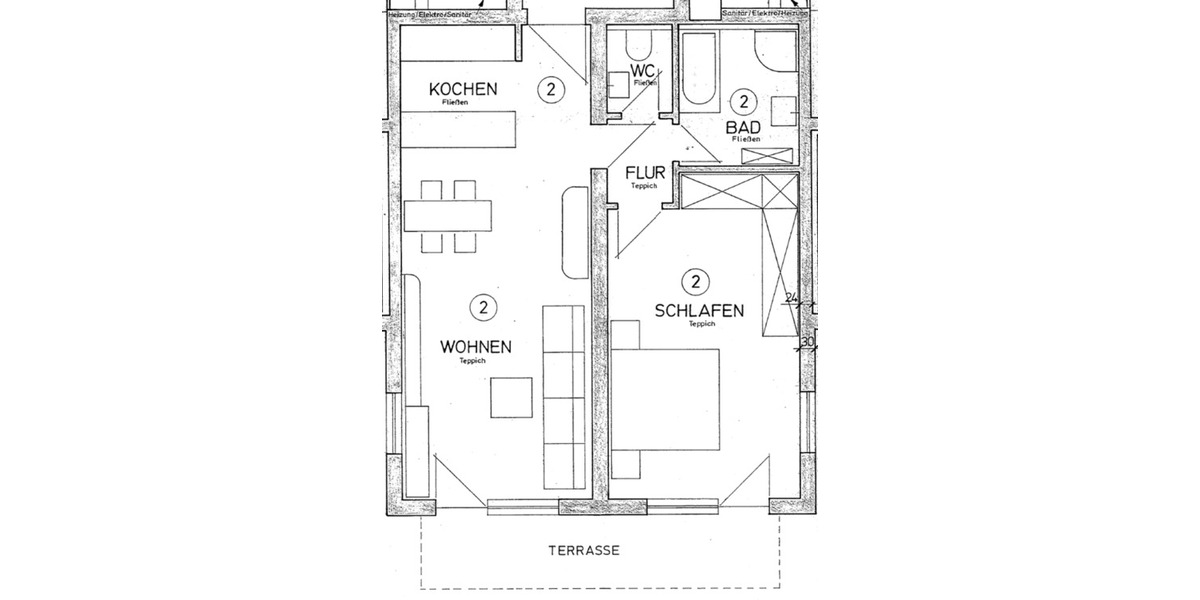 Erdgeschoßwohnung Eigeltingen - 2 Zimmer, 70 m&sup2;, 695&euro; | Angebot:25802946