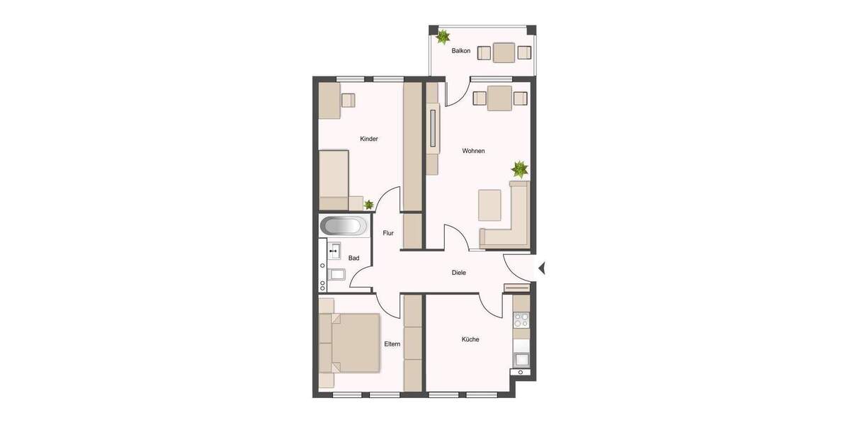 Etagenwohnung Lüneburg Mittelfeld - 3 Zimmer, 82 m&sup2;, 900&euro; | Angebot:25797043