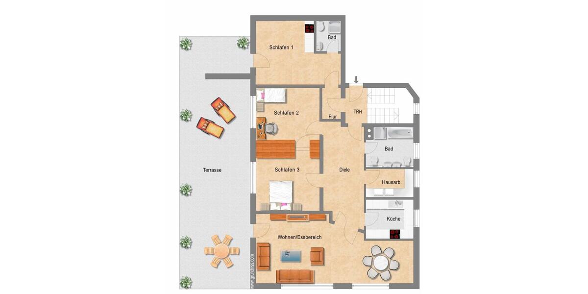 Erdgeschoßwohnung Bad Wörishofen - 1 Zimmer, 144 m&sup2;, 1.550&euro; | Angebot:25725384