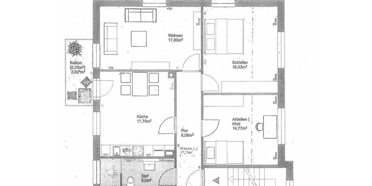 Etagenwohnung Osnabrück Eversburg - 3 Zimmer, 85 m&sup2;, 935&euro; | Angebot:26603410
