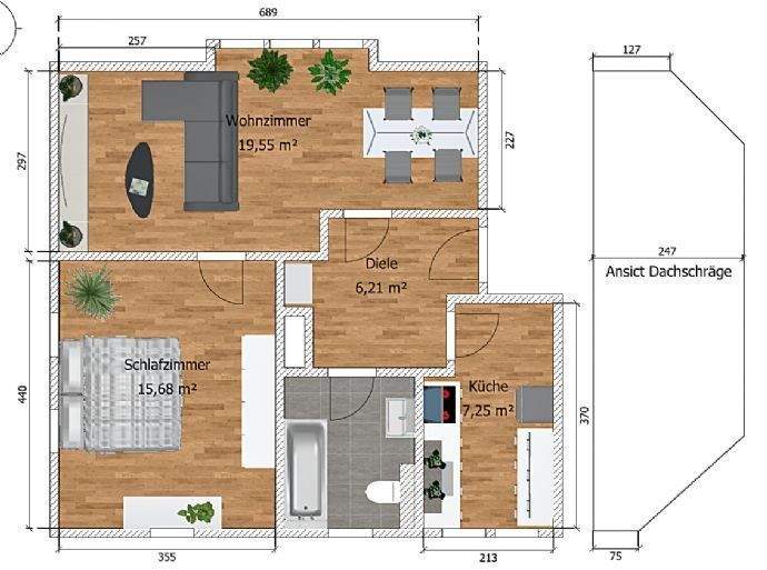 Etagenwohnung Leisnig Kroptewitz - 2 Zimmer, 55 m&sup2;, 295&euro; | Angebot:25996861