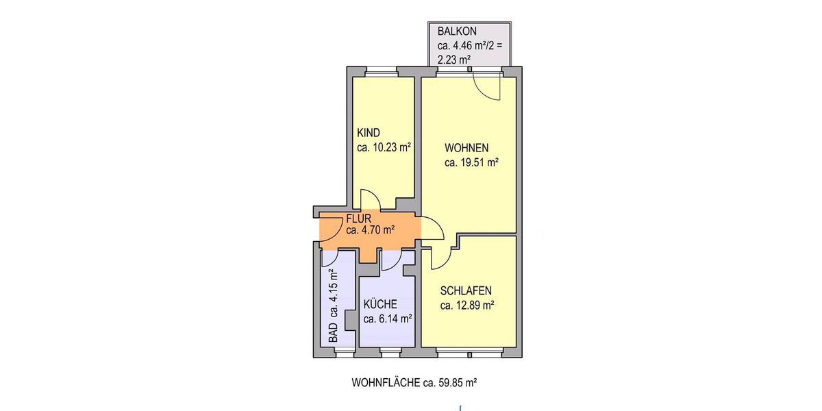 Etagenwohnung Sandersdorf-Brehna Brehna - 3 Zimmer, 60 m&sup2;, 580&euro; | Angebot:26665209
