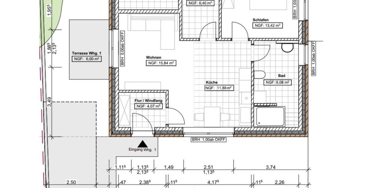 Erdgeschoßwohnung Steinfeld (Oldenburg) - 2 Zimmer, 61 m&sup2;, 650&euro; | Angebot:26227907