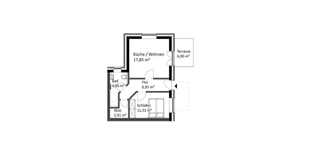 Erdgeschoßwohnung Loxstedt - 2 Zimmer, 46 m&sup2;, 625&euro; | Angebot:25810443
