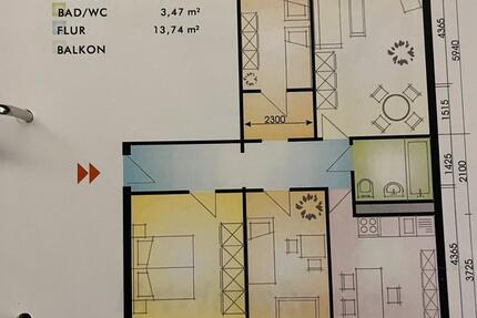 4 Raum Wohnung mit großen Balkon 4 zimmer