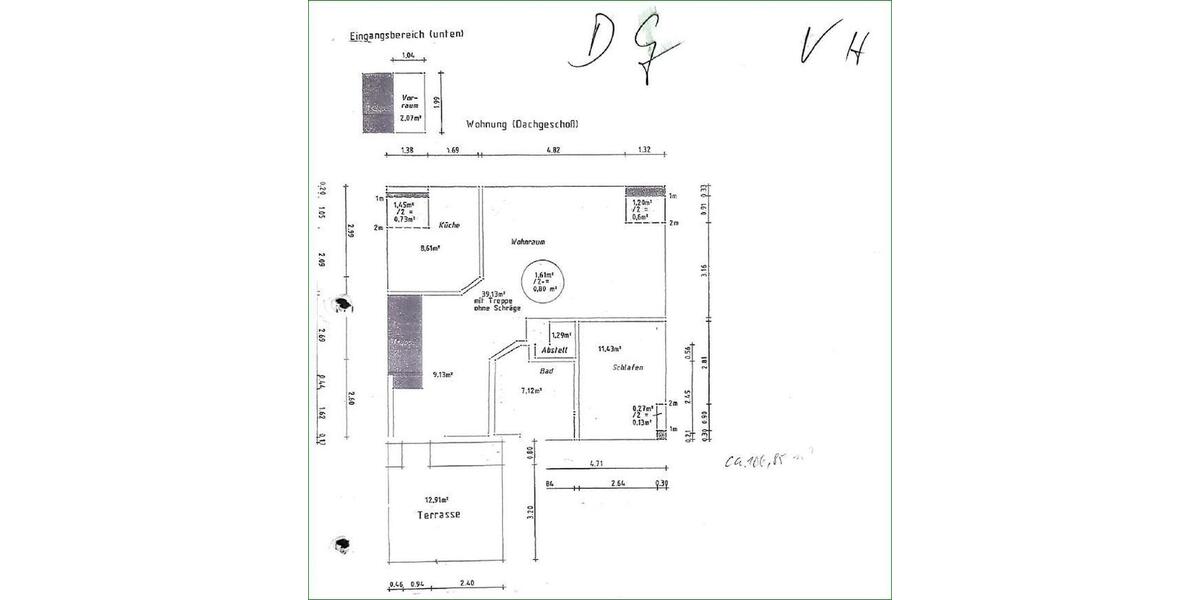 Dachgeschoßwohnung Magdeburg Neue Neustadt - 4 Zimmer, 98 m&sup2;, 800&euro; | Angebot:26335776
