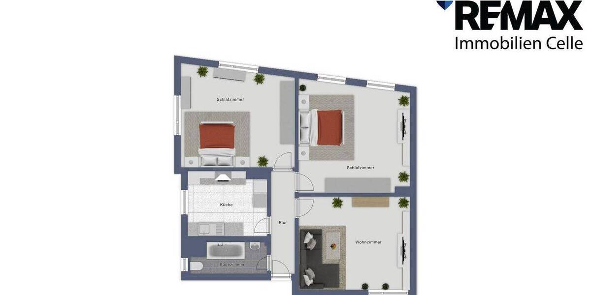 Etagenwohnung Celle Neuenhäusen - 3 Zimmer, 91 m&sup2;, 630&euro; | Angebot:26205783