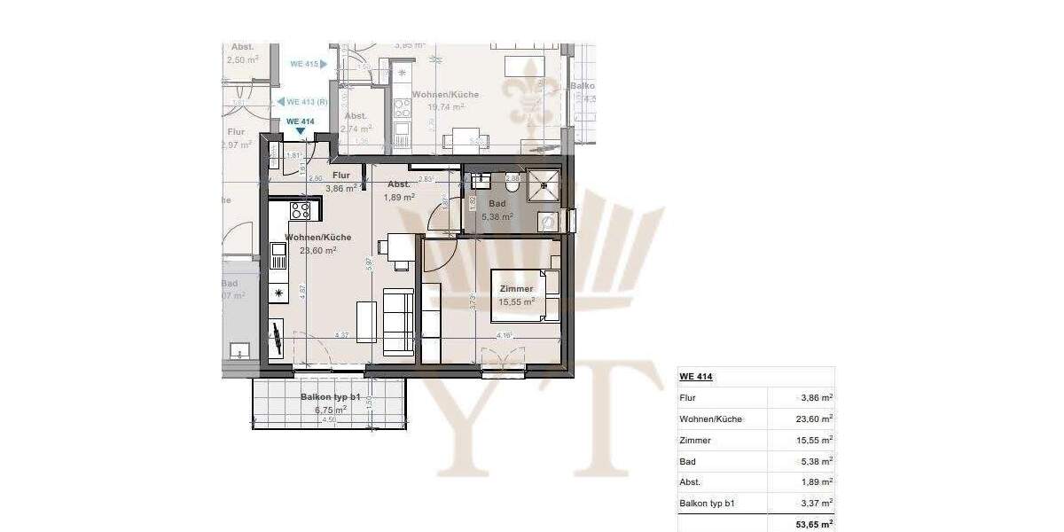 Etagenwohnung Biesenthal - 2 Zimmer, 53 m&sup2;, 810&euro; | Angebot:25737116