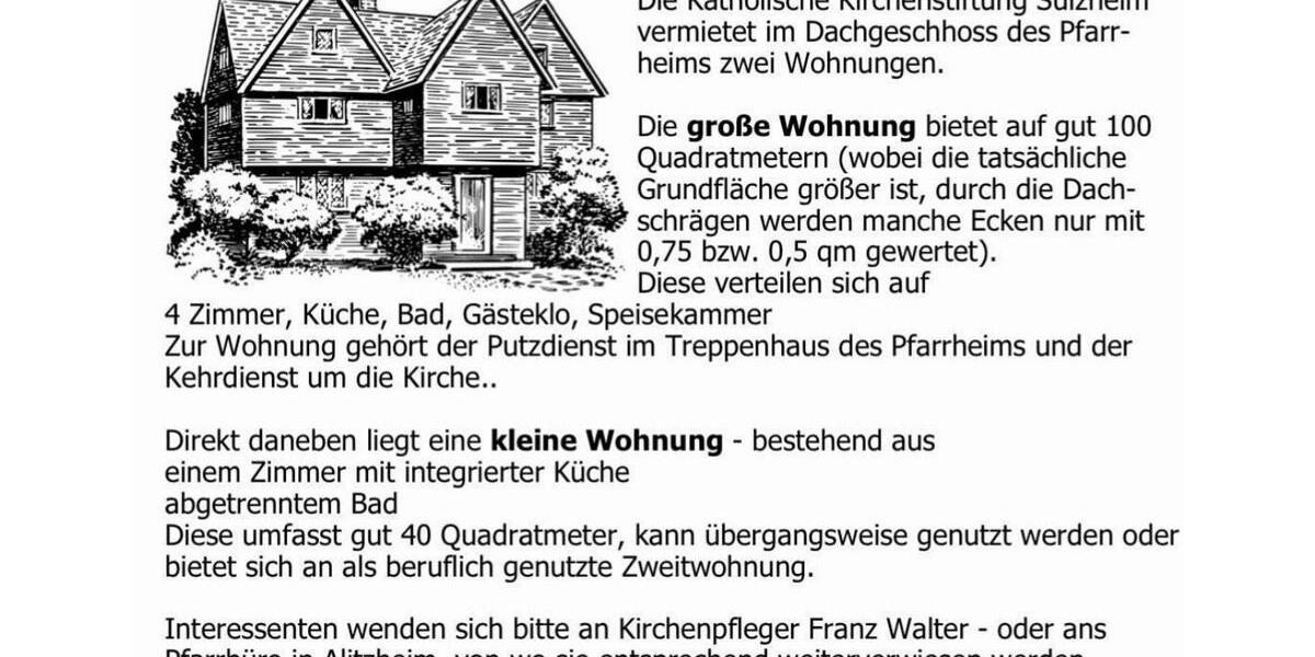 Dachgeschoßwohnung Sulzheim - 4 Zimmer, 100 m&sup2;, 750&euro; | Angebot:26538620