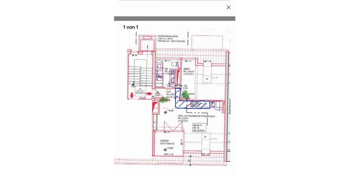 Dachgeschoßwohnung Berlin Charlottenburg-Wilmersdorf - 2 Zimmer, 50 m&sup2;, 1.519&euro; | Angebot:26704708