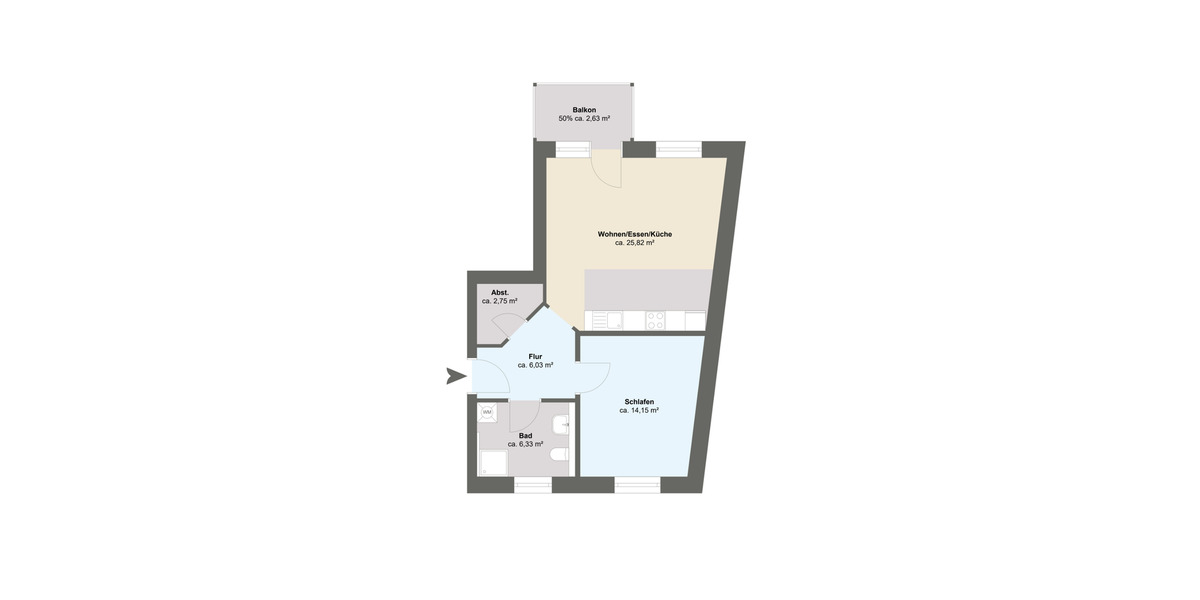 Erdgeschoßwohnung Elmshorn - 2 Zimmer, 60 m&sup2;, 880&euro; | Angebot:25899079