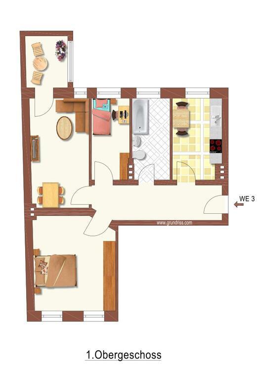 3-Raum-Wohnung mit Balkon