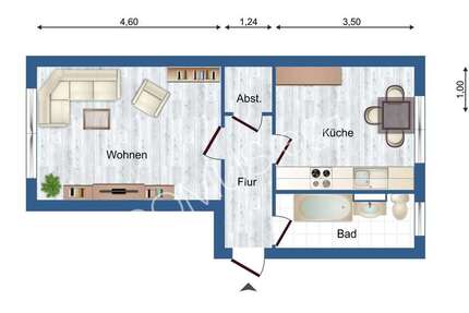 Renovierte 1 Zimmer Wohnung mit Einbauküche! 1 zimmer