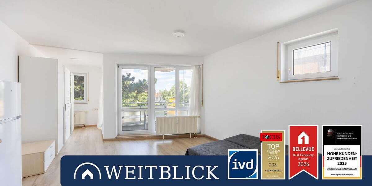 Etagenwohnung Ludwigsburg - 1.5 Zimmer, 32 m&sup2;, 550&euro; | Angebot:26999519