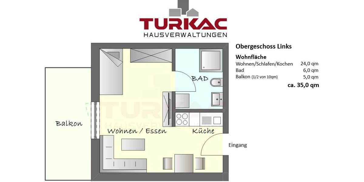 Hüttenberg - Neubau – Erstbezug OG Links 1 ZKB mit Küche, Fußbodenheizung und Keller 1 zimmer