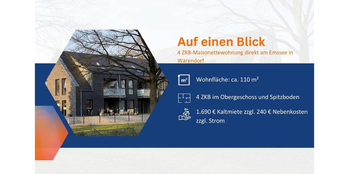 Etagenwohnung Warendorf - 4 Zimmer, 110 m&sup2;, 1.690&euro; | Angebot:25856198