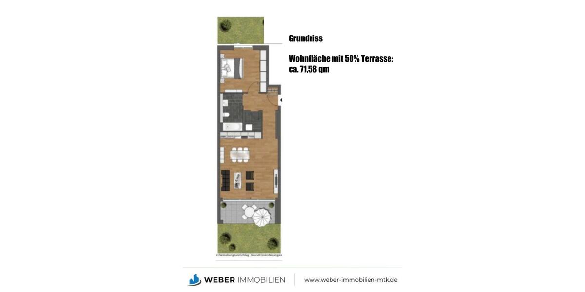 Erdgeschoßwohnung Frankfurt am Main Rödelheim - 2 Zimmer, 72 m&sup2;, 1.540&euro; | Angebot:25902587