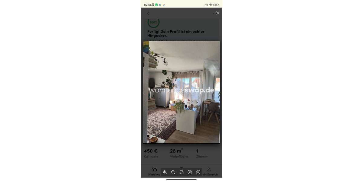 Etagenwohnung Freiburg im Breisgau Altstadt - 1 Zimmer, 28 m&sup2;, 450&euro; | Angebot:26845731