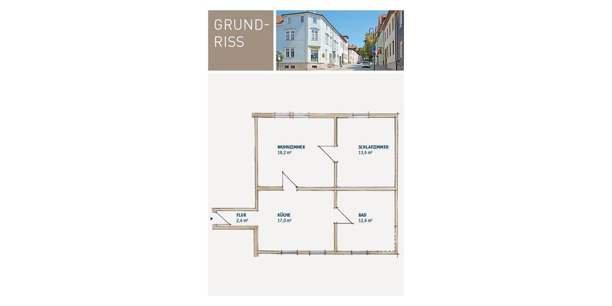 Erdgeschoßwohnung Schleusingen - 2.5 Zimmer, 64 m&sup2;, 495&euro; | Angebot:26490556
