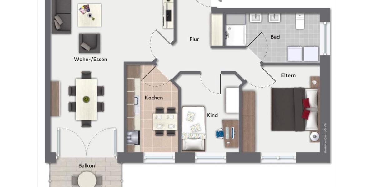 Dachgeschoßwohnung Meppen - 3 Zimmer, 72 m&sup2;, 950&euro; | Angebot:24383324