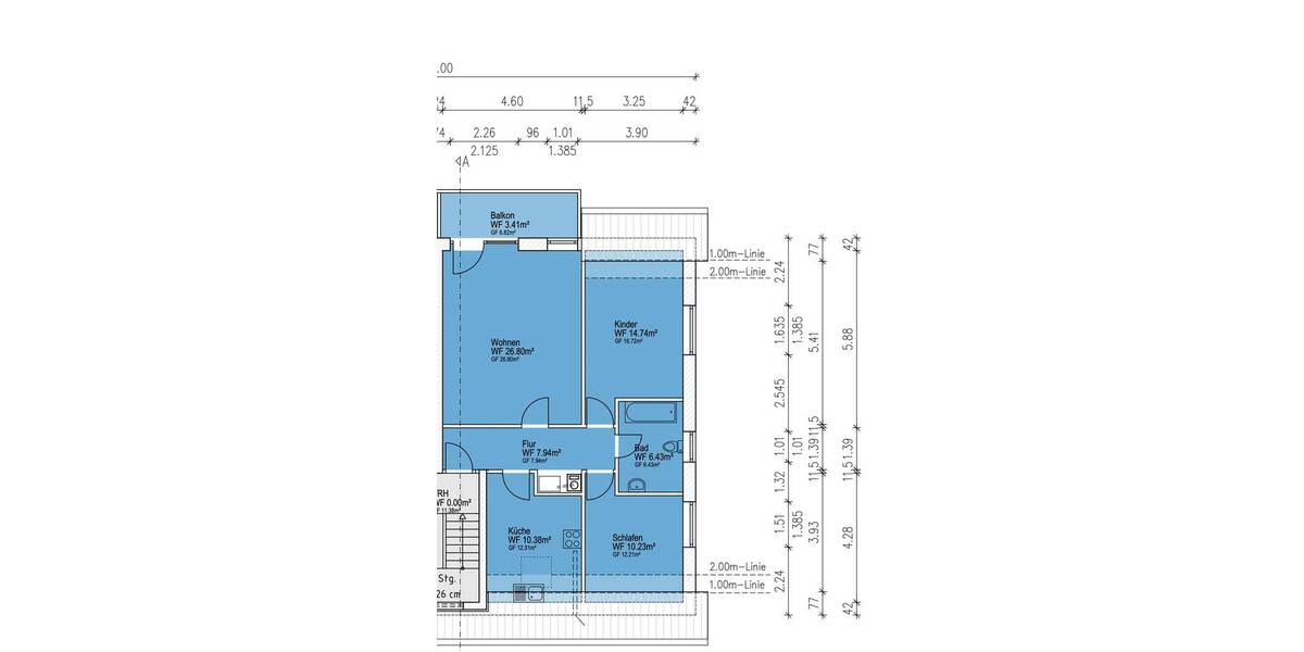 Etagenwohnung Burg - 3 Zimmer, 79 m&sup2;, 520&euro; | Angebot:26497111