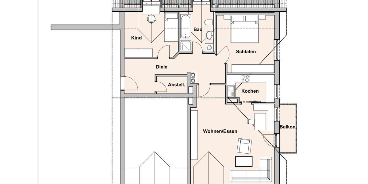 Dachgeschoßwohnung Burglengenfeld - 3 Zimmer, 96 m&sup2;, 950&euro; | Angebot:25282310