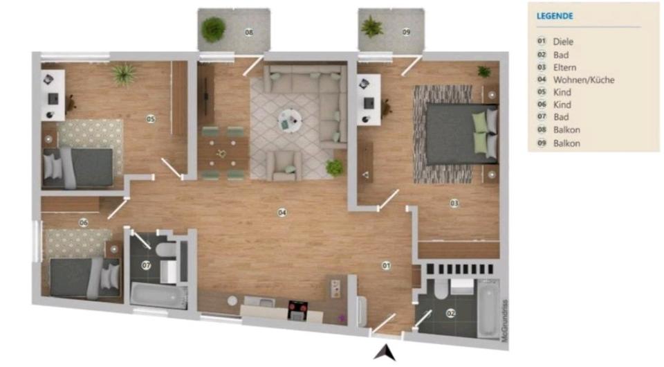 Wohnen auf Zeit Ingolstadt Nordost - 3 Zimmer, 100 m&sup2;, 550&euro; | Angebot:26585808