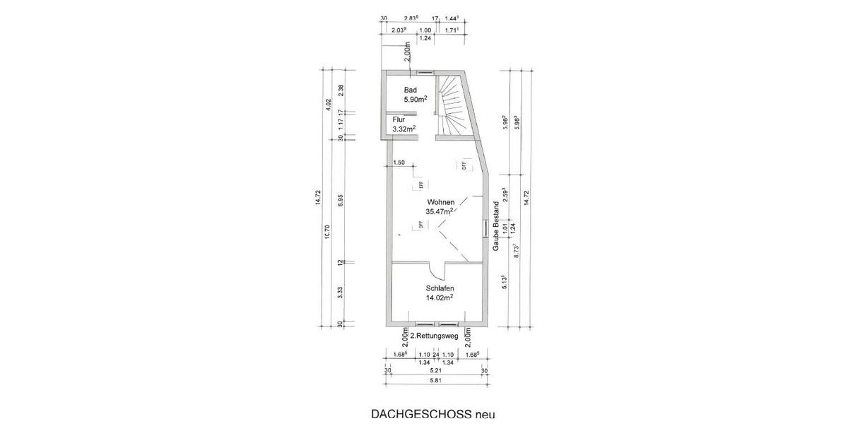 Dachgeschoßwohnung Melsungen - 2 Zimmer, 60 m&sup2;, 625&euro; | Angebot:26284554