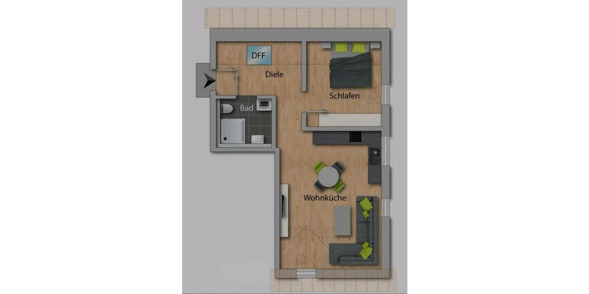 Dachgeschoßwohnung Offingen - 2 Zimmer, 55 m&sup2;, 720&euro; | Angebot:25839182