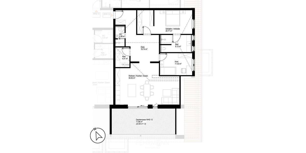 Einfamilienhaus Haren (Ems) - 3 Zimmer, 114 m&sup2;, 1.370&euro; | Angebot:24212898