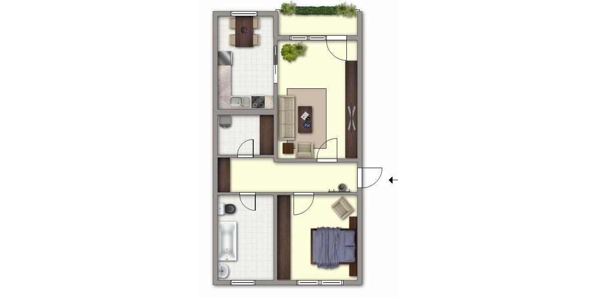Erdgeschoßwohnung Schwerin Mueß - 2 Zimmer, 58 m&sup2;, 360&euro; | Angebot:26681082