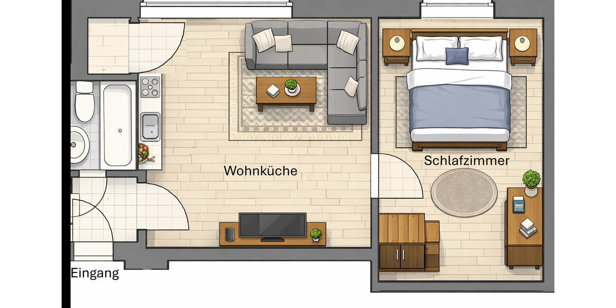 Erdgeschoßwohnung Wassertrüdingen - 2 Zimmer, 25 m&sup2;, 250&euro; | Angebot:25931197