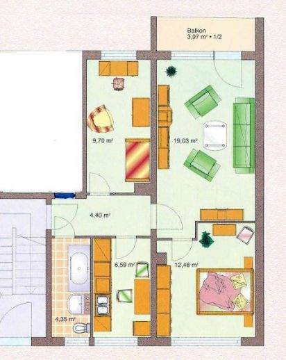 Etagenwohnung Weißenfels - 3 Zimmer, 58 m&sup2;, 420&euro; | Angebot:25730586