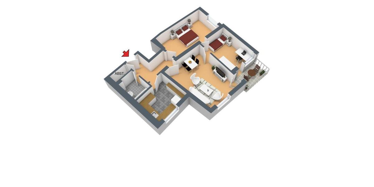 Etagenwohnung Wuppertal Unterbarmen - 3 Zimmer, 73 m&sup2;, 639&euro; | Angebot:26365988