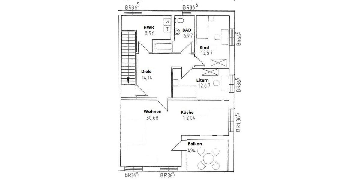 3-Zimmer Wohnung mit Loggia, 102 qm in Neuengeseke zu vermieten 3 zimmer