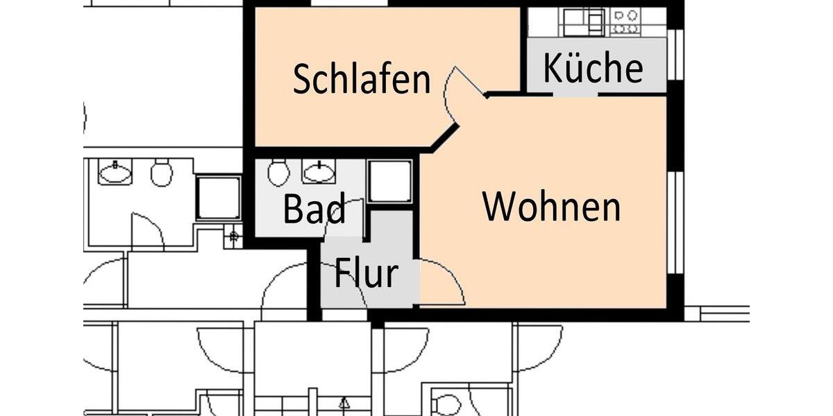 Etagenwohnung Weimar (Lahn) - 2 Zimmer, 50 m&sup2;, 595&euro; | Angebot:26581587