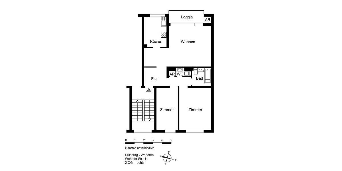 Etagenwohnung Duisburg Hamborn - 3.5 Zimmer, 77 m&sup2;, 659&euro; | Angebot:26661754