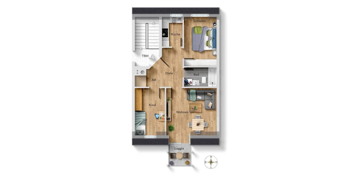 Etagenwohnung Schwanstetten Schwand - 3 Zimmer, 60 m&sup2;, 675&euro; | Angebot:26683663
