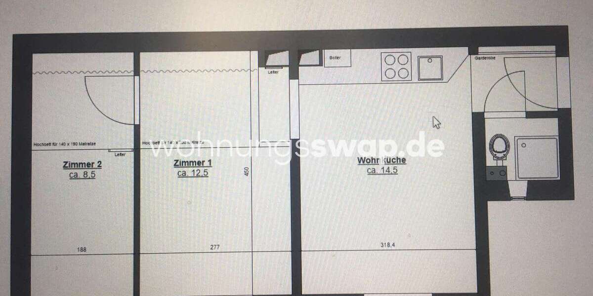 Etagenwohnung Au-Haidhausen Haidhausen - 2 Zimmer, 37 m&sup2;, 790&euro; | Angebot:24906656