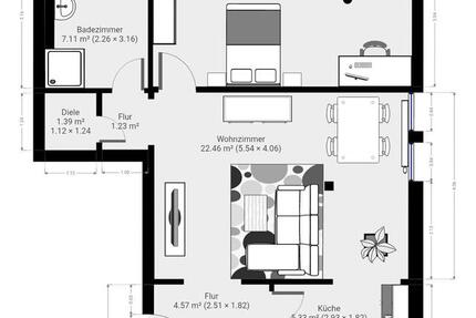 Wohnung Roth - 2 Zimmer, 64 m&sup2;, 650&euro; | Angebot:25321390
