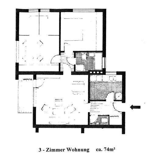 Etagenwohnung Kassel Süsterfeld/Helleböhn - 3 Zimmer, 74 m&sup2;, 663&euro; | Angebot:26798410
