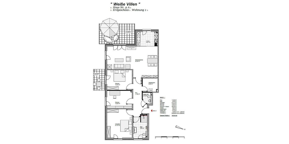 Erdgeschoßwohnung Otterndorf - 4 Zimmer, 143 m&sup2;, 1.675&euro; | Angebot:26040020