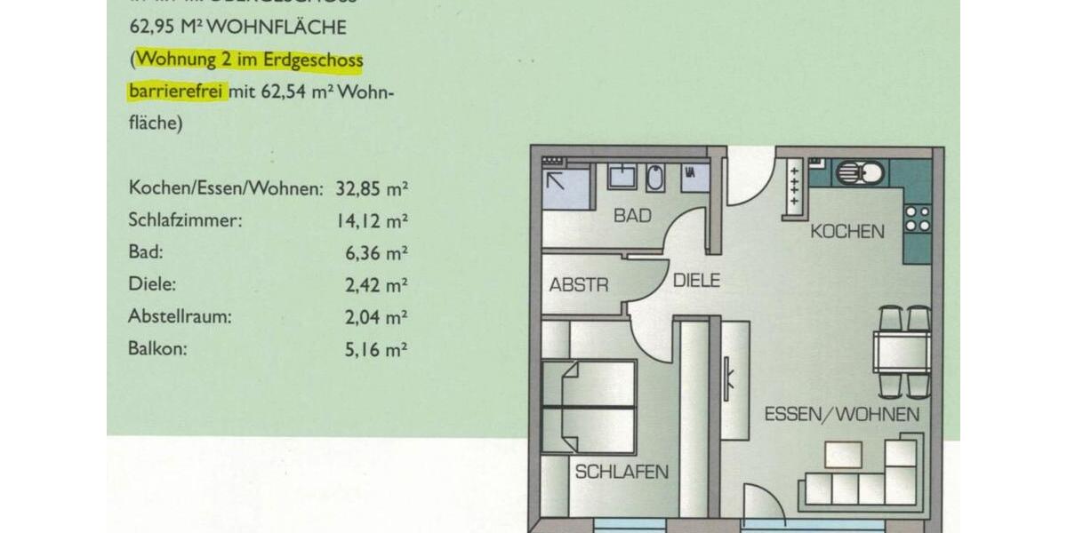 Terrassenwohnung Trossingen - 2 Zimmer, 63 m&sup2;, 775&euro; | Angebot:26699898