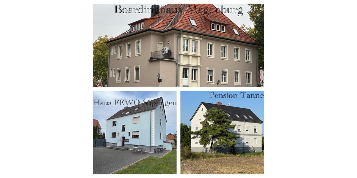 3 x GästehausPensionBoardinghaus in Magdeburg zu verpachten 48 zimmer