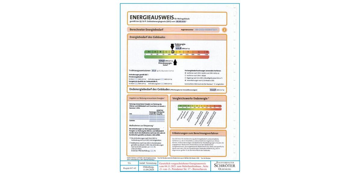 Etagenwohnung Bremerhaven - 5 Zimmer, 106 m&sup2;, 970&euro; | Angebot:26148722