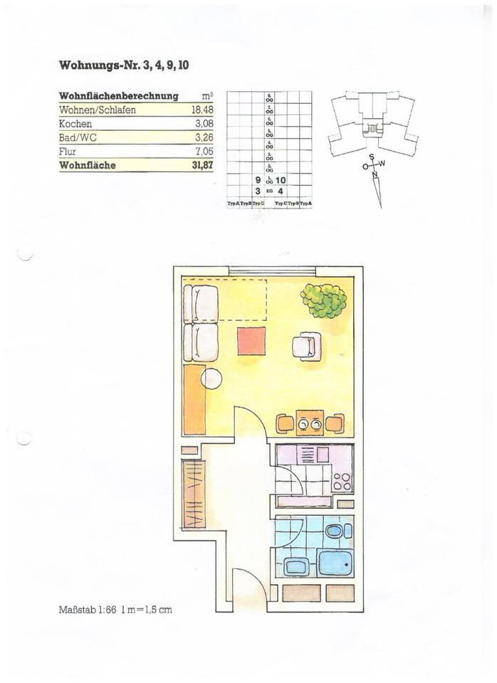 1 Zimmer Whg in 77656 Offenburg 15.08.2025 Zu Vermieten.