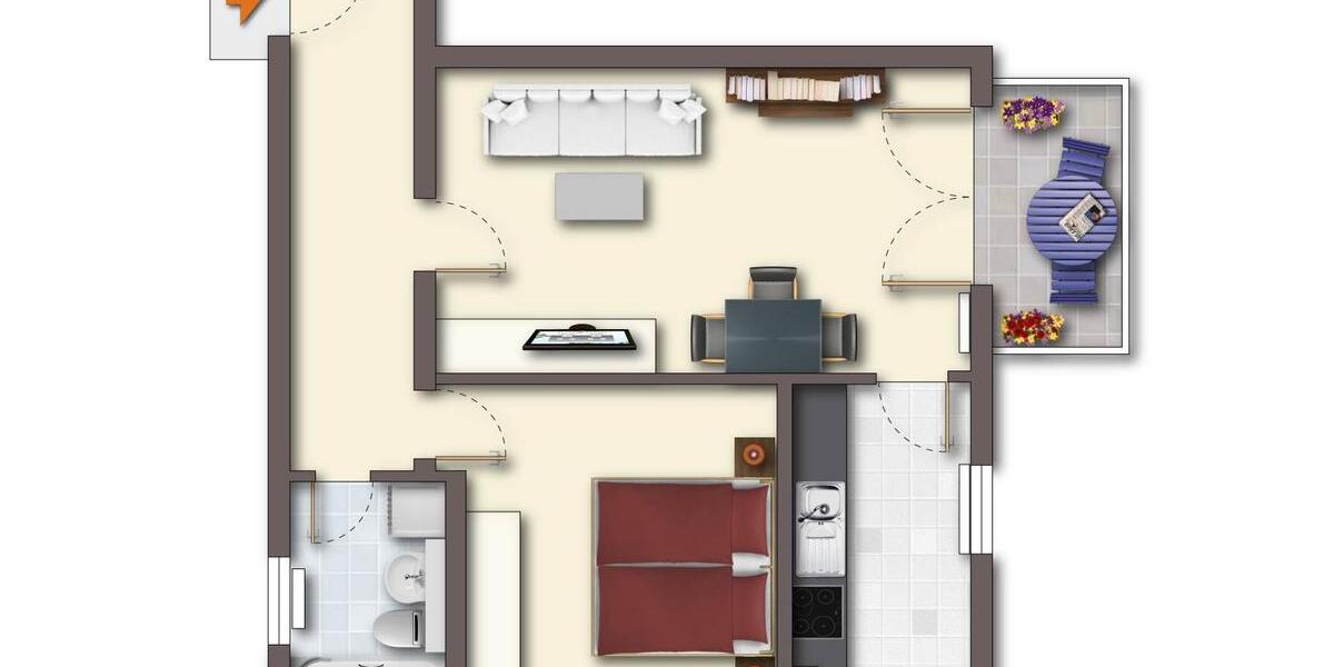 Ideal für Singles und Paare: schicke 2-Raumwohnung ab sofort verfügbar 2 zimmer